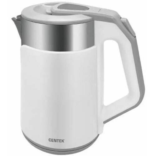 Чайник электрический Centek CT-0023, пластик, колба металл, 2 л, 2000 Вт, белый