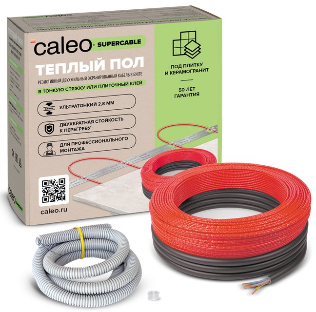 Нагревательный кабель 12 м<sup>2</sup> Caleo Supercable 18W-90″ /></div>
<div itemprop=