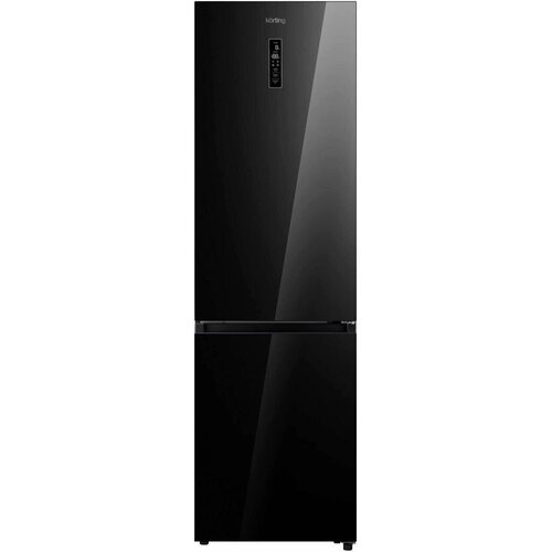 Холодильник Korting KNFC 62029 GN/XN/W/X, черное стекло