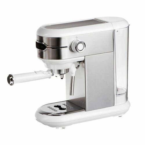 Кофеварка BQ CM3001, рожковая, 1450 Вт, 1 л, бело-серебристая