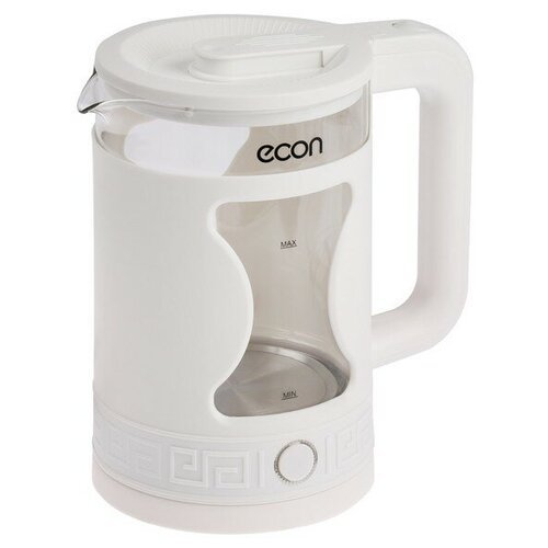 Чайник электрический Econ ECO-1505KE, 1500 Вт, стекло, 1.5 л, белый