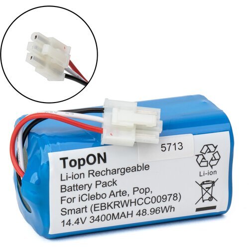 Аккумулятор для робота-пылесоса iClebo Arte, Pop, Smart. 14.4V 3400mAh Li-ion. PN: EBKRWHCC00978.