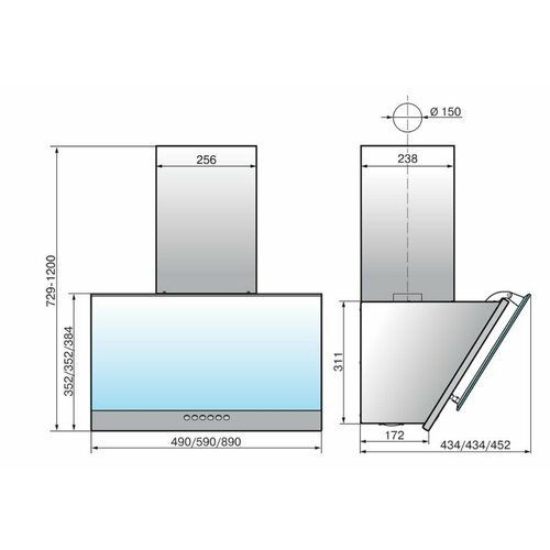 Кухонная вытяжка ELIKOR: Рубин S4 50П-700-Э4Д антрацит/черное стекло