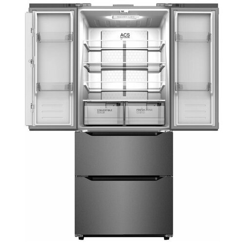 Холодильник WILLMARK MDF-637ID (436л,4дв, French door, инв. компр, Total NoFrost, LEDдисп, A+, DarkInox)