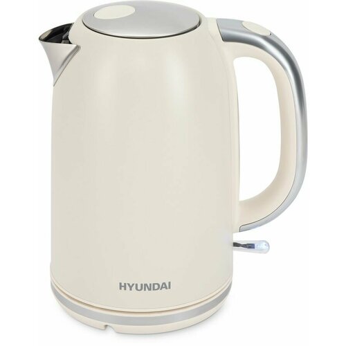 Чайник электрический Hyundai HYK-S9900, 2200Вт, молочный и серебристый