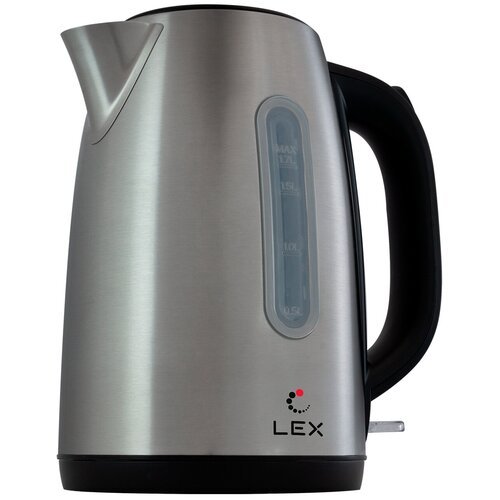 LEX LX 30017-1, чайник электрический (брашированная сталь)