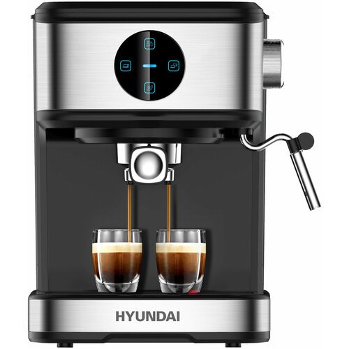 Кофеварка рожковая Hyundai HEM-3312 черный/серебристый
